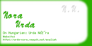 nora urda business card